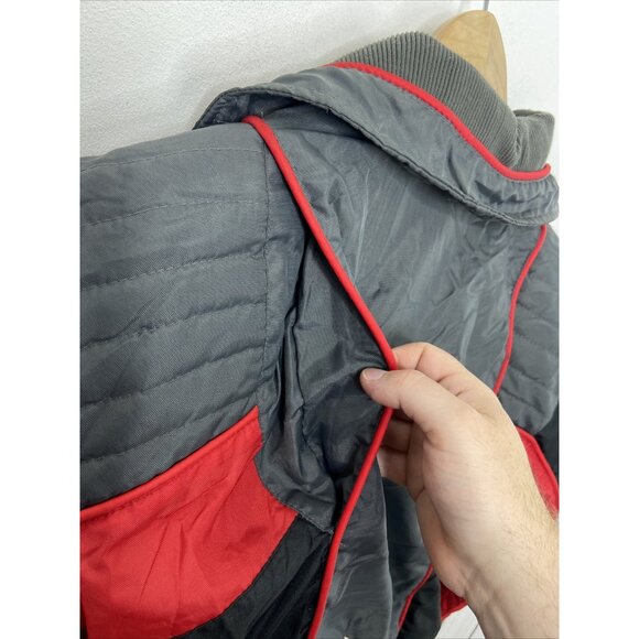 Vintage Yamaha Snowmobile Jacket Winter Racer Woman XL 80s Gray Red - Picture 5 of 13